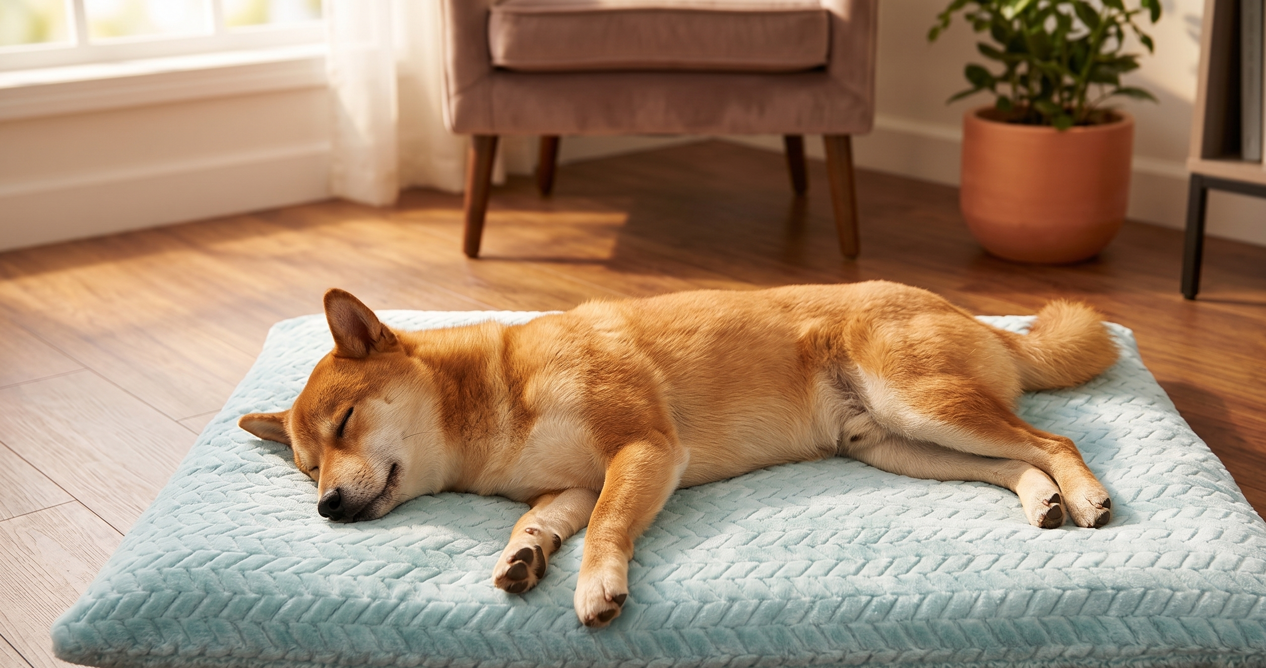 PawComfort CloudRest™ — Extra-Thick Faux-Fur Plush Mat Bed for Dogs Who Love to Stretch Out
