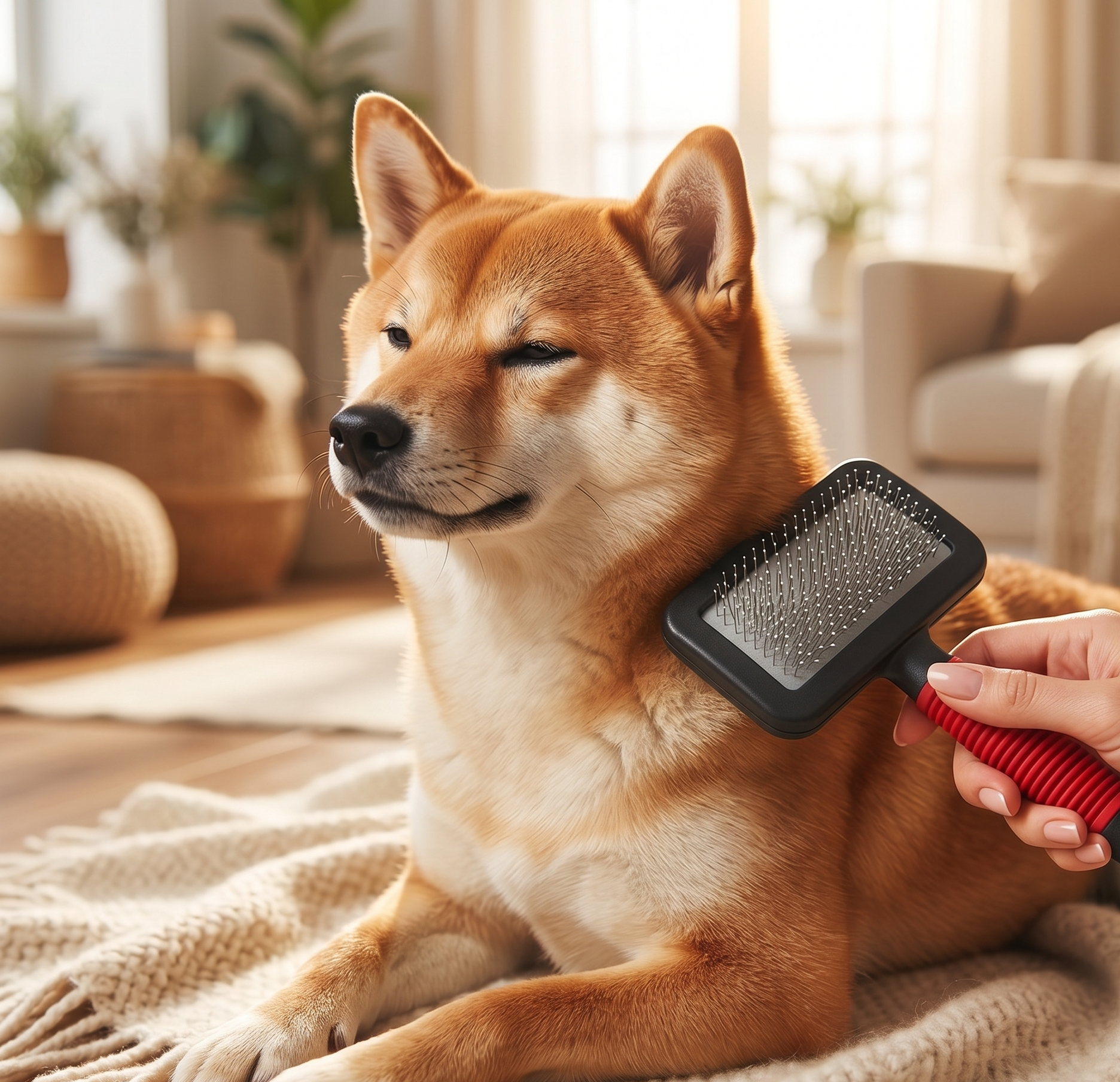 PawComfort GroomEase™ — Rounded-Pin Slicker Brush That Turns Grooming Into Massage (All Breeds)