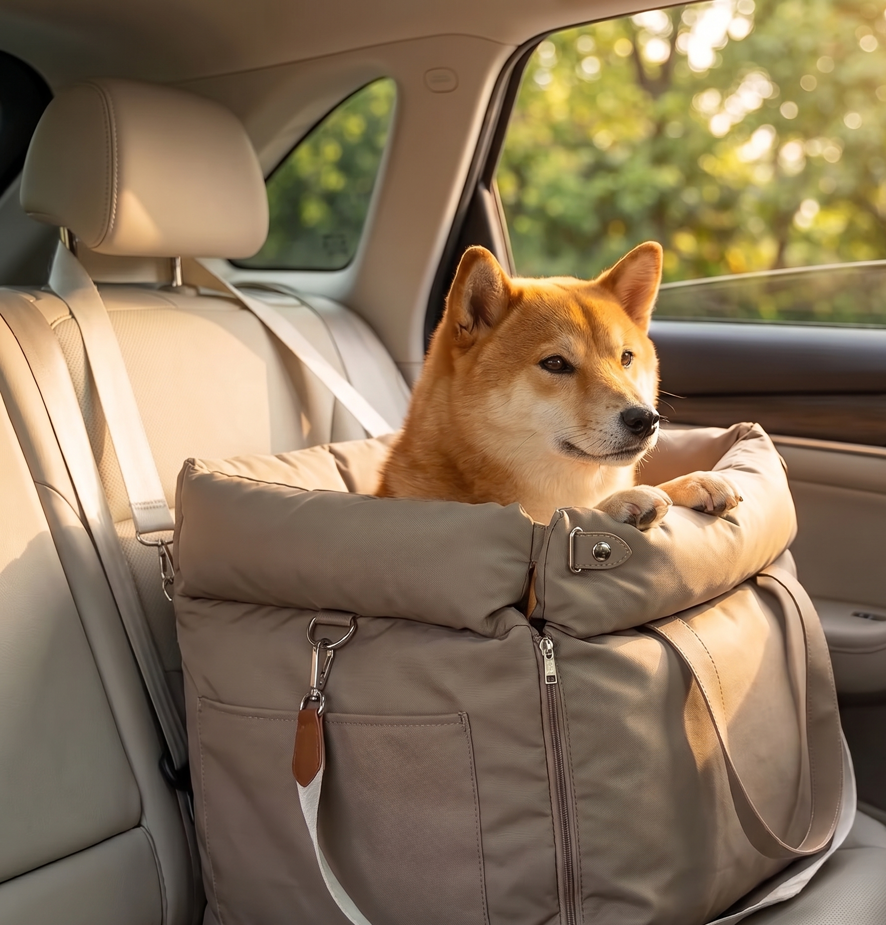 PawComfort SafeRide™ — Elevated Car Booster Seat & Travel Kennel for Dogs